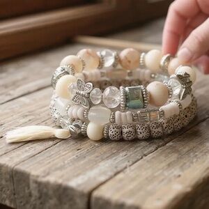 Butterfly Charm Beaded Bracelet